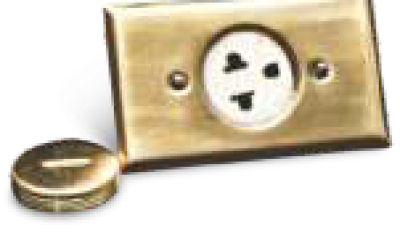 KBA-054 Toma para piso modelo universal 20 amp. 220v. tapa rosca de bronce